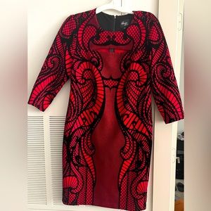 Black/Red Velvet Dress (Size 12)